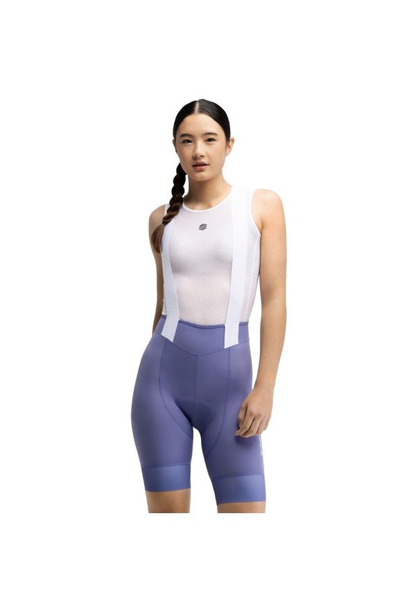 SIROKO - Damskie spodenki rowerowe z szelkami Kolarstwo Siroko Tonale-W. Kolor: fioletowy. Materiał: materiał. Sport: kolarstwo