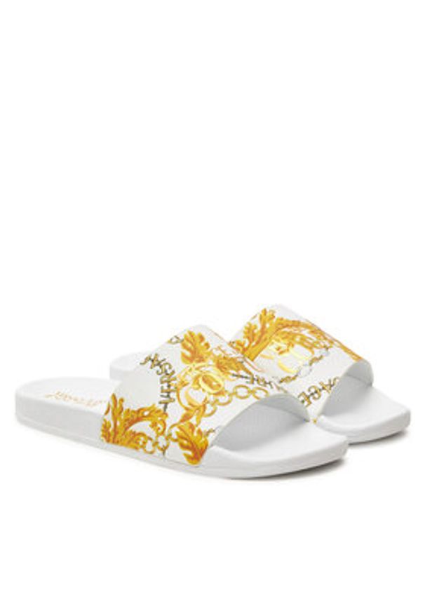Versace Jeans Couture Klapki 77VA3SQ3 ZS834 Biały. Kolor: biały