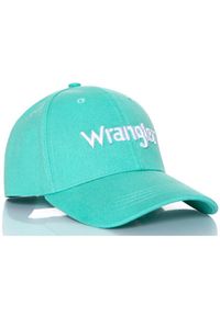 Wrangler - CZAPKA Z DASZKIEM MĘSKA WRANGLER COLOUR CAP SPECTRA GREEN W0M38U5WB 112125690. Wzór: napisy. Styl: klasyczny #6