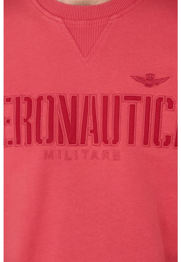 Aeronautica Militare - AERONAUTICA MILITARE Różowa męska bluza, Rozmiar XXL. Typ kołnierza: bez kaptura. Kolor: różowy