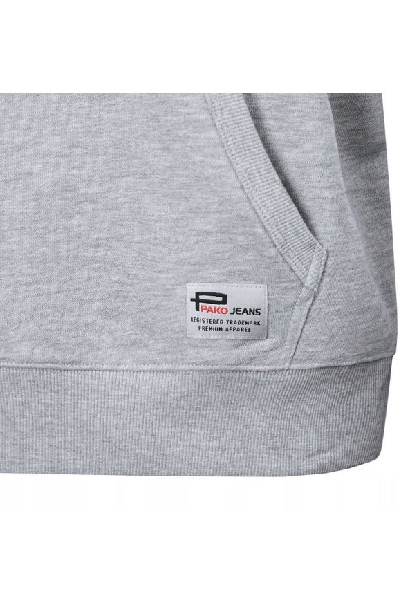 Wygodna Bluza z Kapturem (Kangurka) - Pako Jeans - Popielata. Typ kołnierza: kaptur. Kolor: szary. Materiał: bawełna, poliester