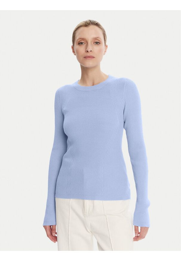 JOOP! Sweter 58 253KN58Karloa 30047481 Błękitny Slim Fit. Kolor: niebieski. Materiał: wiskoza
