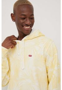 Levi's® - Levi's bluza bawełniana męska kolor żółty z kapturem wzorzysta. Okazja: na spotkanie biznesowe, na co dzień. Typ kołnierza: kaptur. Kolor: żółty. Materiał: bawełna. Wzór: aplikacja. Styl: biznesowy, casual #5