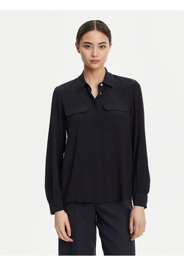 Marella Koszula Calabra 2523116061 Granatowy Regular Fit. Kolor: niebieski. Materiał: syntetyk