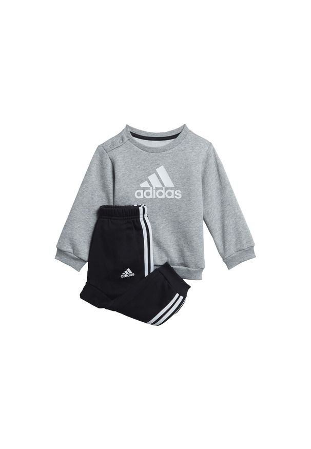 Adidas - Badge of Sport Jogger Set. Okazja: na co dzień. Kolor: biały, wielokolorowy, szary. Materiał: dresówka, polar. Styl: sportowy