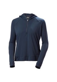 Damska bluza z kapturem zapinana na zamek 1/2 Helly Hansen Shine Solen. Typ kołnierza: kaptur. Kolor: niebieski. Sport: outdoor, wspinaczka #1