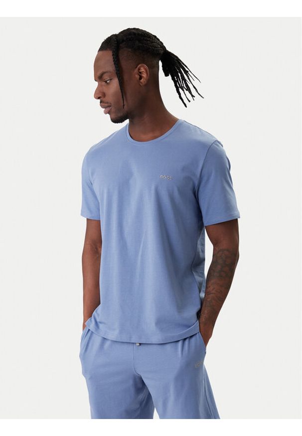 BOSS T-Shirt Mix&Match 50515312 Błękitny Regular Fit. Kolor: niebieski. Materiał: bawełna