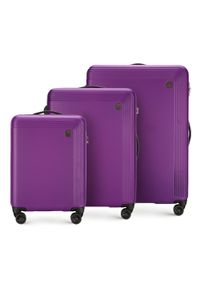 Wittchen - Zestaw walizek z ABS-u delikatnie żłobionych. Kolor: fioletowy. Materiał: guma. Wzór: kolorowy #1