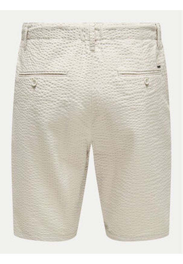 Only & Sons Szorty materiałowe Leo 22028301 Beżowy Regular Fit. Kolor: beżowy. Materiał: bawełna
