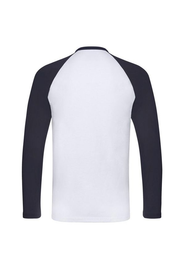 FRUIT OF THE LOOM - Męska Koszulka Baseballowa Z Długim Rękawem Valueweight. Kolor: biały, wielokolorowy, niebieski. Długość rękawa: długi rękaw. Długość: długie