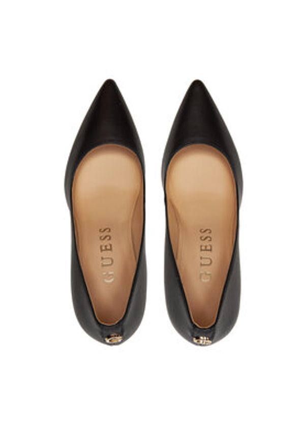 Guess Szpilki Gabben FLTGAB LEA08 Czarny. Kolor: czarny. Materiał: skóra. Obcas: na szpilce