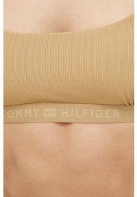 TOMMY HILFIGER - Tommy Hilfiger biustonosz kąpielowy kolor brązowy. Kolor: brązowy. Materiał: poliester #3
