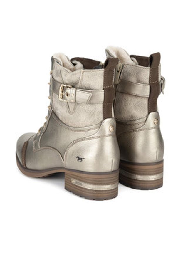 Mustang Trzewiki 1229-606 Złoty. Kolor: złoty. Materiał: materiał