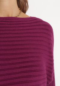 Born2be - Fioletowy 2-częściowy Komplet Dzianinowy Sweter i Sukienka Rialles. Kolor: fioletowy. Materiał: dzianina #2