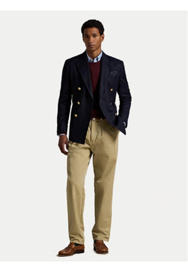 Polo Ralph Lauren Sweter 710974148008 Bordowy Regular Fit. Typ kołnierza: polo. Kolor: czerwony. Materiał: wełna