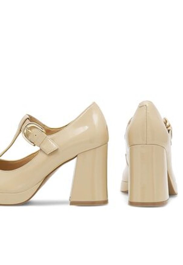 Sergio Bardi Półbuty WYL3717-2Z-SB Beżowy. Kolor: beżowy. Materiał: lakier, skóra