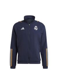 Bluza do piłki nożnej męska Adidas Real Madrid Tiro 23 Presentation. Kolor: niebieski. Materiał: materiał