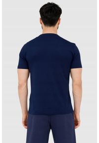 EA7 Emporio Armani - EA7 Granatowy t-shirt męski z naszywką z logo. Kolor: niebieski. Wzór: aplikacja #3
