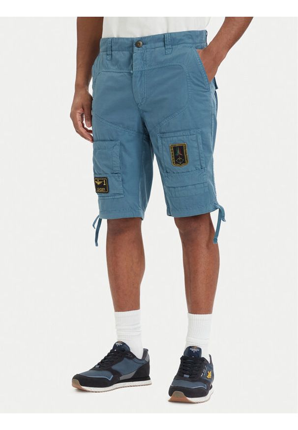 Aeronautica Militare Szorty materiałowe 261BE0041UCT01122 Niebieski Regular Fit. Kolor: niebieski. Materiał: bawełna