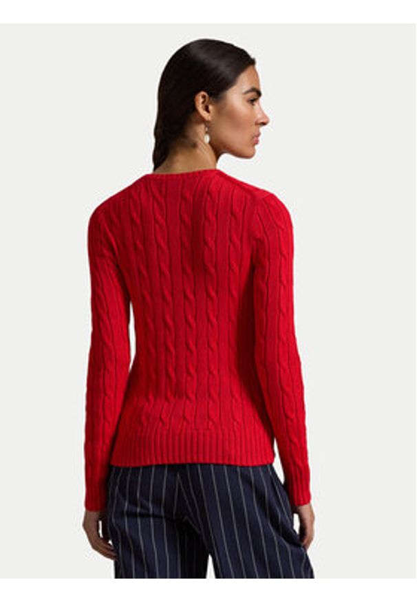 Polo Ralph Lauren Sweter 211891640026 Czerwony Slim Fit. Typ kołnierza: polo. Kolor: czerwony. Materiał: bawełna