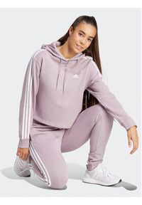 Adidas - adidas Spodnie dresowe Essentials 3-Stripes IR5379 Różowy Slim Fit. Kolor: różowy. Materiał: bawełna #4