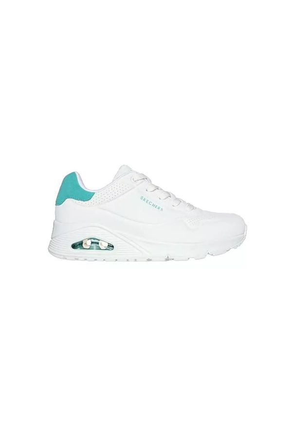 skechers - Buty do chodzenia damskie Skechers 177092WMNT. Kolor: biały, wielokolorowy, zielony. Materiał: materiał, syntetyk. Szerokość cholewki: normalna. Sport: turystyka piesza