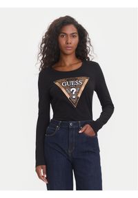 Guess Bluzka W5BI75 J1314 Czarny Regular Fit. Kolor: czarny. Materiał: bawełna
