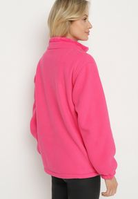 Born2be - Fuksjowy Klasyczny Polar ze Ściągaczami przy Rękawach Paradi. Okazja: na spacer, na co dzień. Kolor: różowy. Materiał: polar. Długość rękawa: długi rękaw. Długość: długie. Styl: klasyczny #3