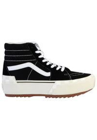 Trampki Vans cu platforma Sk8-Hi Stacked, Kobiety. Wysokość cholewki: za kostkę. Zapięcie: sznurówki. Kolor: czarny. Materiał: materiał, syntetyk. Szerokość cholewki: normalna. Obcas: na platformie. Model: Vans SK8. Sport: turystyka piesza