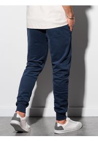 Ombre Clothing - Spodnie męskie dresowe joggery P948 - granatowe - XXL. Kolor: niebieski. Materiał: dresówka #5