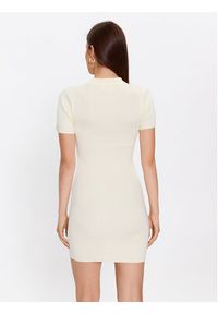 Glamorous Sukienka dzianinowa TM0535 Żółty Slim Fit. Kolor: żółty. Materiał: dzianina, bawełna #3