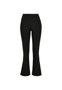 Legginsy damskie Urban Classics organic interlock bootcut. Kolor: czarny #1