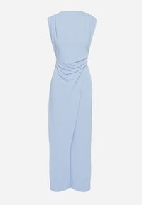 Born2be - Niebieski Kombinezon Bez Rękawów z Ozdobnym Marszczeniem Sepalene. Okazja: na co dzień. Kolor: niebieski. Długość rękawa: bez rękawów. Sezon: wiosna, lato. Styl: casual, elegancki, klasyczny #3