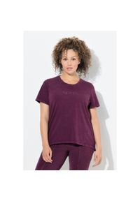 ULLA POPKEN - Damskie Koszulka styl vintage klasyczna okrągły dekolt krótki rękaw. Kolekcja: plus size. Kolor: czerwony. Materiał: materiał, elastan, bawełna. Długość rękawa: krótki rękaw. Długość: krótkie #1