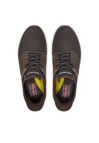 skechers - Skechers Sneakersy 210890 CHOC Brązowy. Kolor: brązowy. Materiał: skóra