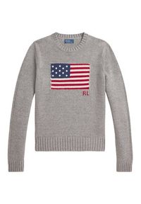 Polo Ralph Lauren Sweter 211B28830002 Szary Regular Fit. Typ kołnierza: polo. Kolor: szary. Materiał: bawełna #8