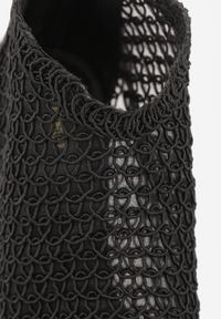 Born2be - Czarne Sandały Vices na Szpilce z Ażurową Cholewką Nelathra. Okazja: na imprezę. Kolor: czarny. Wzór: ażurowy. Obcas: na szpilce. Styl: elegancki, wizytowy #5