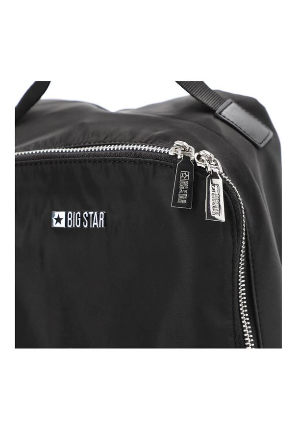 Big Star Accessories - Czarny Stylowy Plecak Damski Big Star. Kolor: czarny. Materiał: materiał. Styl: elegancki