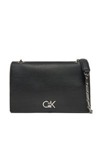 Calvin Klein Torebka Ck Medium Conv Chain Bag K60K612810 Czarny. Kolor: czarny. Materiał: skórzane