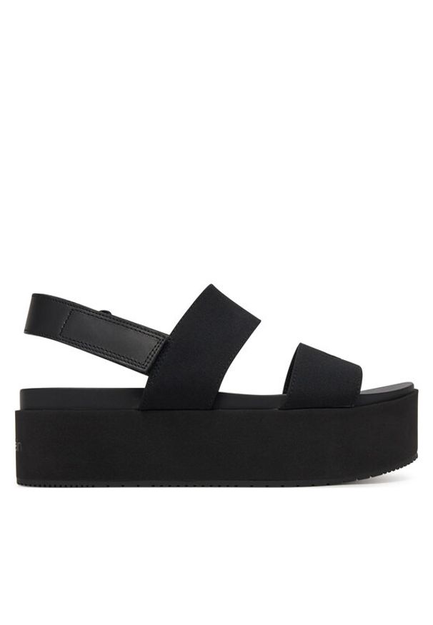 Calvin Klein Jeans Sandały Flatform Sandal Sling In YW0YW01788 Czarny. Kolor: czarny. Materiał: materiał