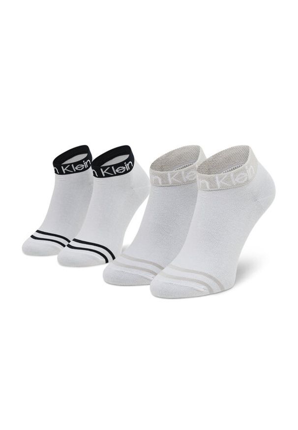 Calvin Klein Zestaw 2 par niskich skarpet damskich 701218775 Biały. Kolor: biały. Materiał: materiał