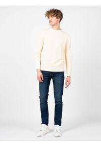 Pepe Jeans Sweter "Memphis" | PM702267 | Memphis | Mężczyzna | Kremowy. Okazja: na co dzień. Kolor: kremowy. Materiał: bawełna, len. Wzór: ze splotem, aplikacja. Styl: casual