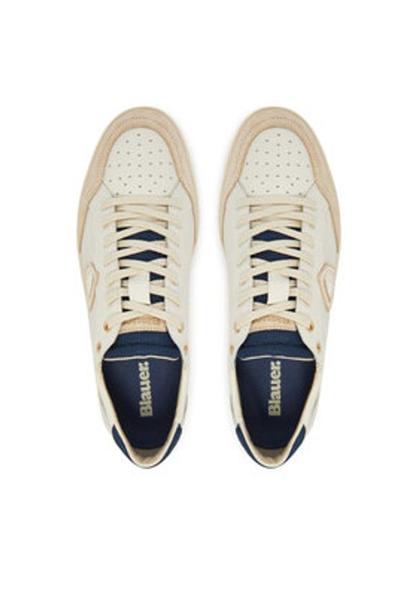 Blauer Sneakersy S5MURRAY12 Écru. Materiał: skóra