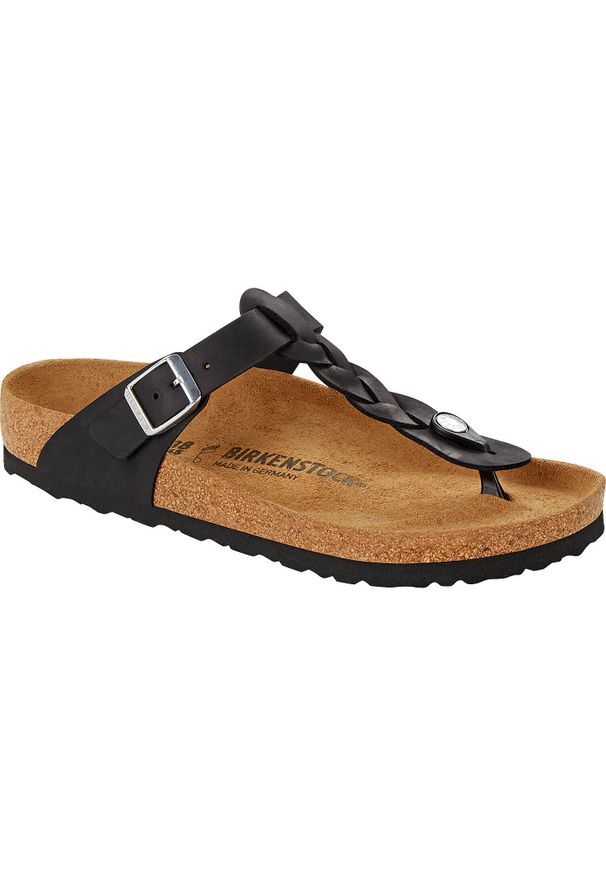 Japonki damskie Birkenstock Gizeh. Kolor: czarny. Materiał: syntetyk, skóra, materiał
