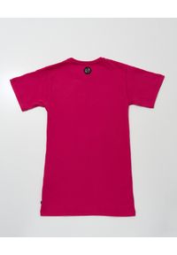 PHILIPP PLEIN KIDS - Różowa sukienka z kolorowym nadrukiem 6-14 lat. Kolor: różowy, wielokolorowy, fioletowy. Materiał: bawełna. Długość rękawa: krótki rękaw. Wzór: kolorowy, nadruk. Sezon: lato #2