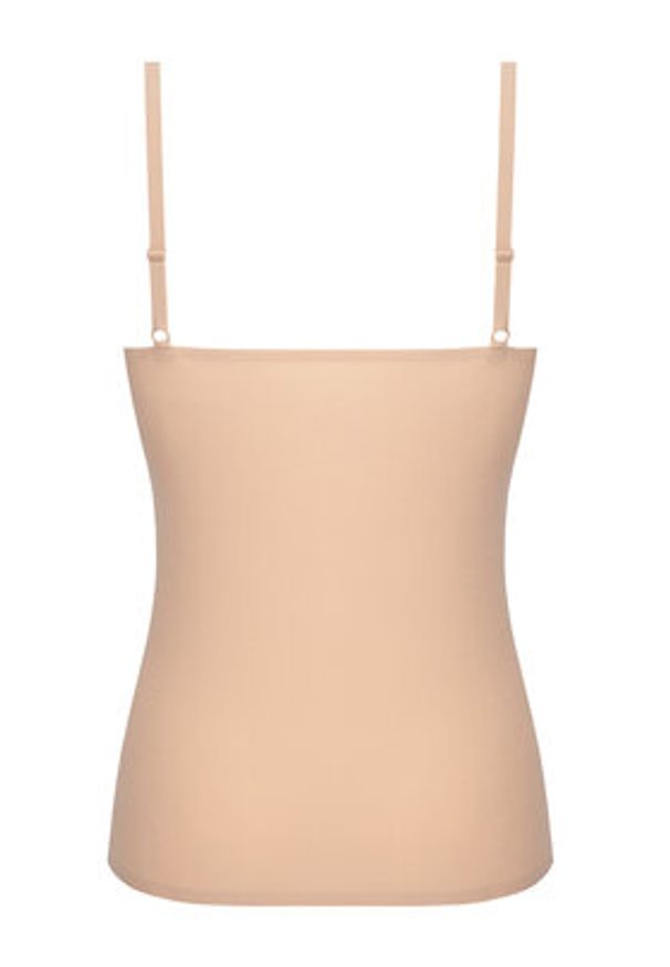 Chantelle Top Soft Stretch C10620 Beżowy Slim Fit. Kolor: beżowy. Materiał: syntetyk