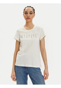 Mustang T-Shirt Albany 1014984 Biały Relaxed Fit. Kolor: biały. Materiał: bawełna #1