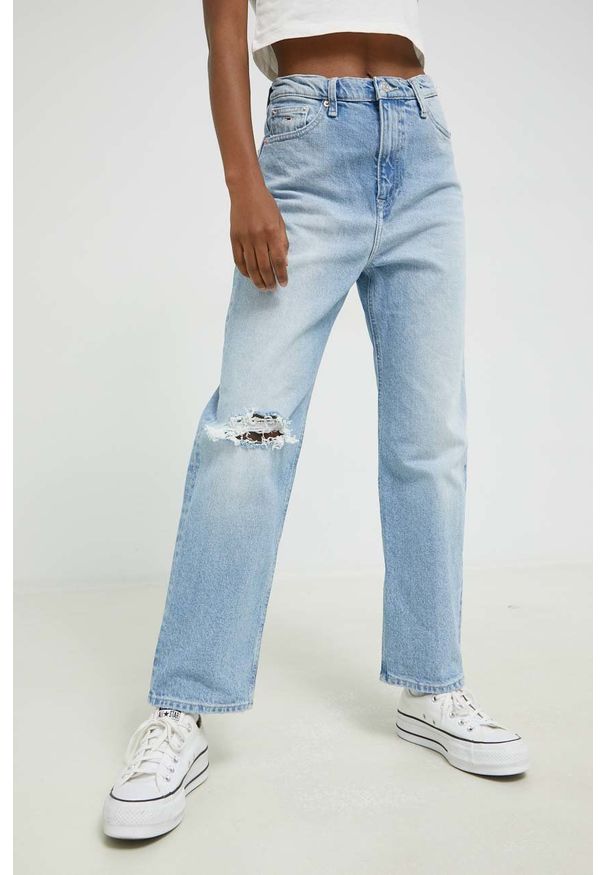 Tommy Jeans jeansy DW0DW12364.PPYY damskie high waist. Stan: podwyższony. Kolor: niebieski