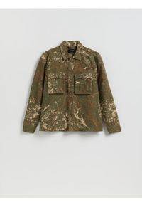 Reserved - Koszula comfort fit - ciemnozielony. Kolor: zielony. Materiał: bawełna, tkanina #1