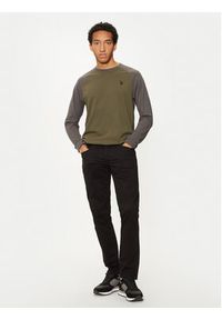 U.S. Polo Assn. Longsleeve MUP1588 Zielony Regular Fit. Typ kołnierza: polo. Kolor: zielony. Materiał: bawełna. Długość rękawa: długi rękaw